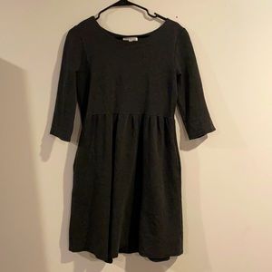 Charcoal gray pleated dress